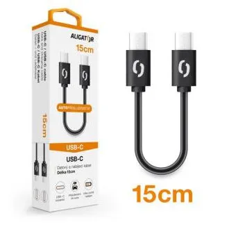 ALIGATOR Adatkábel POWER USB-C/USB-C 15cm, fekete ALIGATOR Adatkábel POWER USB-C/USB-C 15cm, fekete