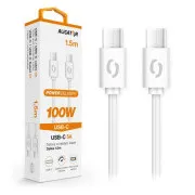Adatkábel ALIGATOR POWER 100W, USB-C/USB-C 5A, 1,5m fehér