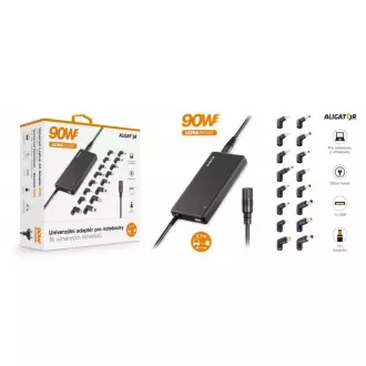 Univerzális laptop adapter 16 cserélhető csatlakozóval és USB-vel, 90W