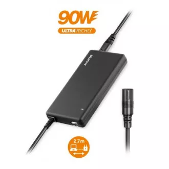 Univerzális laptop adapter 16 cserélhető csatlakozóval és USB-vel, 90W