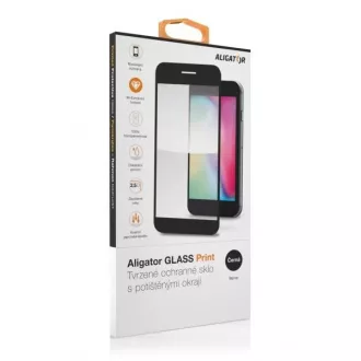 Alligátor Védő edzett üveg GLASS PRINT, iPhone 14 Pro, fekete, teljes képernyő ragasztás Alligátor Védő edzett üveg GLASS PRINT, iPhone 14 Pro, fekete, teljes képernyő ragasztás