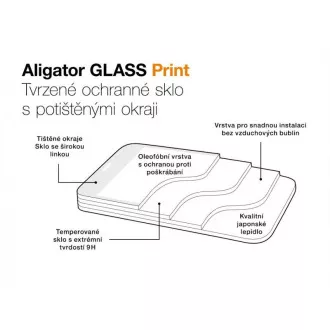 Alligátor védő edzett üveg GLASS PRINT, Xiaomi Redmi A2, fekete, teljes képernyő ragasztás Alligátor védő edzett üveg GLASS PRINT, Xiaomi Redmi A2, fekete, teljes képernyő ragasztás