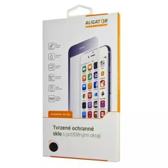 Védő edzett üveg ALIGATOR PRINT fekete, Samsung S10e, teljes képernyőre ragasztva