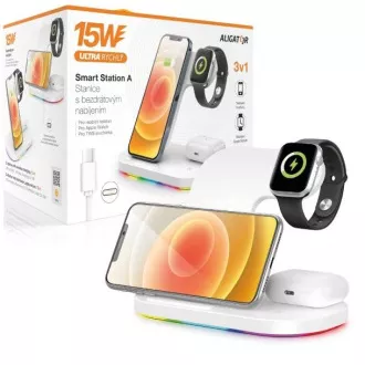 Aligator Smart Station A 3in1 vezeték nélküli töltéssel, 15W