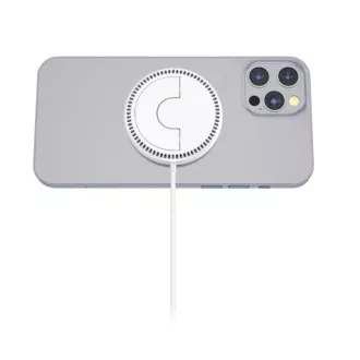 ALIGATOR vezeték nélküli töltő ALIGATOR Mag-Pad, MagSafe-hoz, 15W, fehér