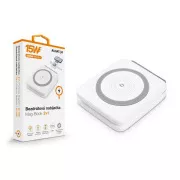 Vezeték nélküli töltő ALIGATOR Mag-Book 2in1, MagSafe és Apple Watch töltéshez, 15W, fehér