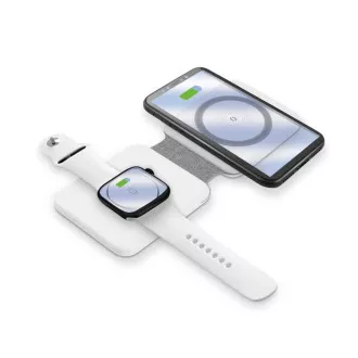 Vezeték nélküli töltő ALIGATOR Mag-Book 2in1, MagSafe és Apple Watch töltéshez, 15W, fehér