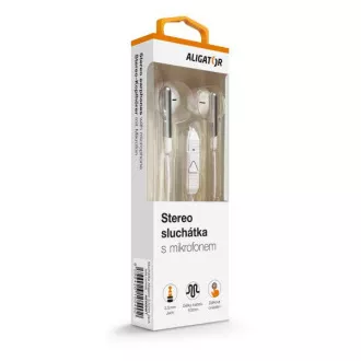 ALIGATOR AE008/Stereo/Jack/Drót/Vezeték/Fehér