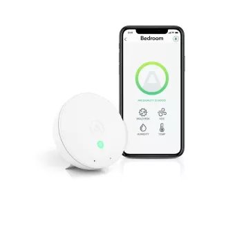 AirThings Wave mini - levegőminőség, páratartalom, hőmérséklet és levegőben lévő vegyi anyagok érzékelője
