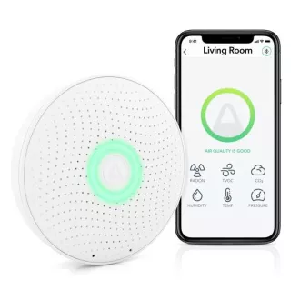 AirThings Wave plus - levegőminőség, radon, páratartalom, hőmérséklet, VOC, CO2 és nyomás érzékelő AirThings Wave plus - levegőminőség, radon, páratartalom, hőmérséklet, VOC, CO2 és nyomás érzékelő