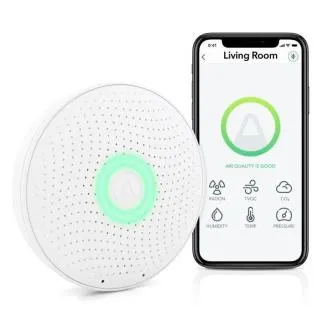 AirThings Wave plus - levegőminőség, radon, páratartalom, hőmérséklet, VOC, CO2 és nyomás érzékelő AirThings Wave plus - levegőminőség, radon, páratartalom, hőmérséklet, VOC, CO2 és nyomás érzékelő