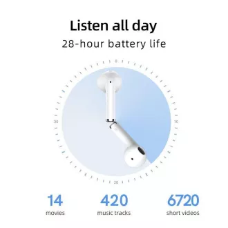 QCY - T29 AilyBuds Lite, TWS fejhallgató, fehér