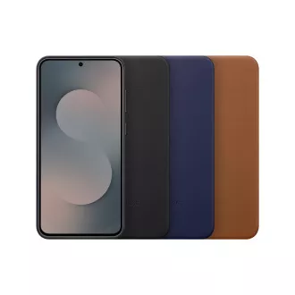 Samsung Vegán bőr védőborító S25 FE fekete