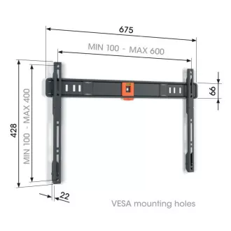 Vogel's TVM 1603, fix TV tartó 40-100" képernyőkhöz, 75 kg