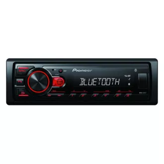 Pioneer MVH-230 autórádió USB-vel és Bluetooth-szal, beépített mikrofonnal, piros színű