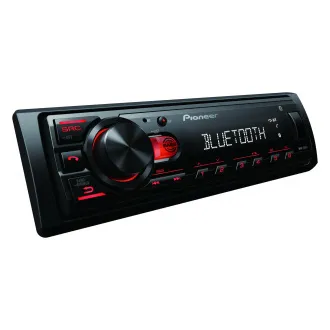 Pioneer MVH-230 autórádió USB-vel és Bluetooth-szal, beépített mikrofonnal, piros színű