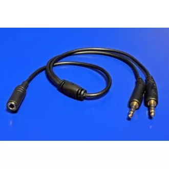 Audio reduktor 4 pólusú jack3,5F - 2x jack3,5M