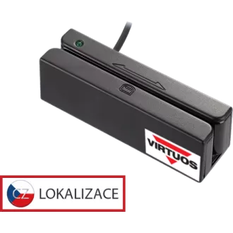Három lábas mágneskártya-olvasó MSR-100A, USB-COM, fekete