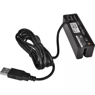 Három lábas mágneskártya-olvasó MSR-100A, USB-COM, fekete