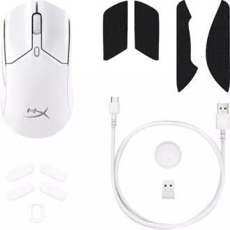 HP HyperX Pulsefire Haste 2 Mini/Hering/Optikai/Optikai/Jobbkezes/26,000 DPI/Vezeték nélküli vezeték nélküli/Fehér