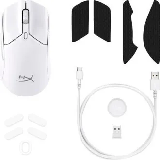 HyperX Pulsefire Haste 2 Mini/Hering/Optikai/Optikai/Jobbkezes/26,000 DPI/Vezeték nélküli/Vezeték nélküli/Fehér