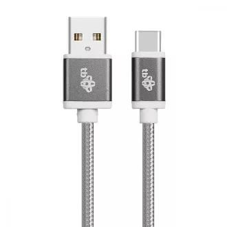 TB kábel USB - USB C 1,5 m szürke szalag