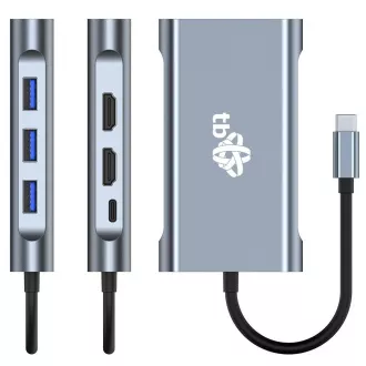 TB Touch USB C 8v1 - HDMI 2x, USB, VGA, RJ45, PD, RJ45, PD