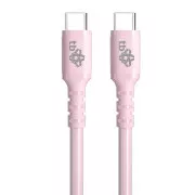 TB USB C - USB C 60W zselés kábel 1m rózsaszínű