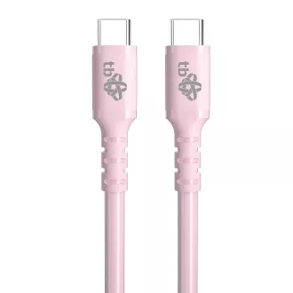 TB USB C - USB C 60W zselés kábel 1m rózsaszínű