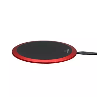 All New, vezeték nélküli töltő, ultra vékony, telefonhoz, piros, 5/9V, 10W, túlmelegedés elleni védelem, Qi