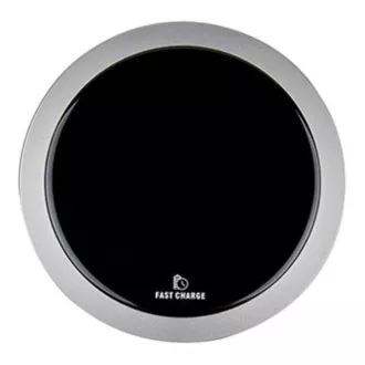 All New, vezeték nélküli töltő, ultra vékony, telefonhoz, ezüst, 5/9V, 10W, túlmelegedés elleni védelem, Qi