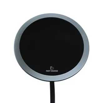 All New, vezeték nélküli töltő, ultra vékony, telefonhoz, ezüst, 5/9V, 10W, túlmelegedés elleni védelem, Qi