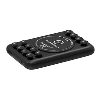 Powerton, power bank vezeték nélküli töltéssel, Li-Pol, 5V, telefon/tablet töltés, WBP5, 5000mAh, tapadókorongok a telefonra való felragasztáshoz, és a telefonra való felragasztáshoz. Powerton, power bank vezeték nélküli töltéssel, Li-Pol, 5V, telefon/tablet töltés, WBP5, 5000mAh, tapadókorongok a telefonra való felragasztáshoz, és a telefonra való felragasztáshoz.