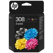 HP 308 (6L6S6UE#301) - patron, black + color (fekete + színes)