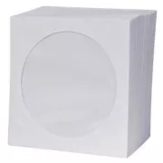 Boríték 1 CD-hez, papír, fehér, ablakkal, logóval, 100 darabos csomagban