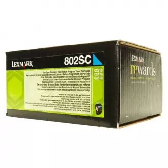 Lexmark 802S (80C2SC0) - toner, cyan (azúrkék)