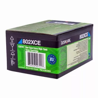 Lexmark 80C2XCE - toner, cyan (azúrkék)