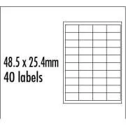 Logós címkék 48,5 mm x 25,4 mm, A4, matt, piros, 40 címke, 10 darabos csomag, tintasugaras és lézernyomtatókhoz