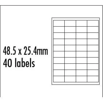 Logós címkék 48,5 mm x 25,4 mm, A4, matt, piros, 40 címke, 10 darabos csomag, tintasugaras és lézernyomtatókhoz