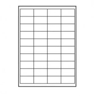 Logós címkék 48,5 mm x 25,4 mm, A4, matt, fehér, 44 címke, 140g/m2, 10 darabos csomag, tintasugaras és lézernyomtatókhoz.