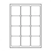 Logós címkék 66mm x 70mm, A4, matt, fehér, 12 címke, 140g/m2, 10 darabos csomag, tintasugaras és lézernyomtatókhoz