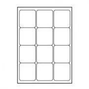 Logós címkék 66mm x 70mm, A4, matt, fehér, 12 címke, 140g/m2, 25 darabos csomag, tintasugaras és lézernyomtatókhoz.