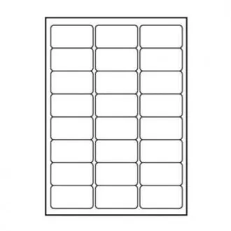 Logós címkék 68mm x 36mm, A4, matt, fehér, 24 címke, 140g/m2, 25 darabos csomag, tintasugaras és lézernyomtatókhoz