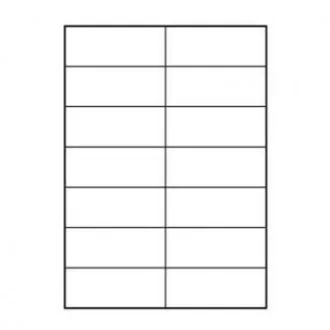 Logós címkék 105mm x 42,4mm, A4, matt, fehér, 14 címke, 140g/m2, 25 darabos csomag, tintasugaras és lézernyomtatókhoz.