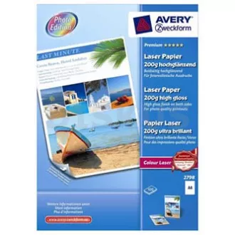 Avery Zweckform Premium Laser papír, 2798, fotópapír, magas fényű, fehér, A4, 200 g/m2, 100 db, lézer, lézer