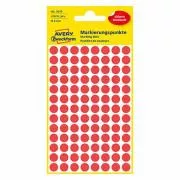 Avery Zweckform címkék 8mm, piros, 104 címke, jelölő, 4 db-os csomag, 3010, kézíráshoz