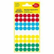 Avery Zweckform címkék 12mm, színes, 54 címke, filctoll, 5 darabos csomag, 3088, kézíráshoz
