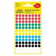 Avery Zweckform címkék 8mm, színes, 104 címke, jelölő, eltávolítható, 4 db-os csomag, 3090, kézíráshoz