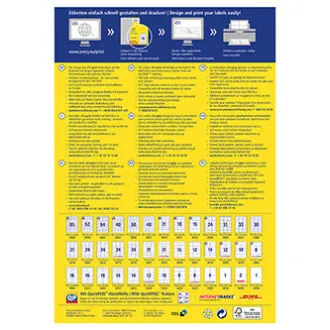Avery Zweckform címkék 38 x 21,2 mm, A4, fehér, 65 címke, 100 darabos csomag, 3666, lézer- és tintasugaras nyomtatókhoz, fénymásolókhoz