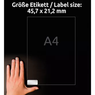 Avery Zweckform címkék 45,7mm x 21,2mm, A4, ezüst, 48 db, nagyon tartós, 20 db-os csomagolásban, L6009-20, lézernyomtatóhoz Avery Zweckform címkék 45,7mm x 21,2mm, A4, ezüst, 48 db, nagyon tartós, 20 db-os csomagolásban, L6009-20, lézernyomtatóhoz